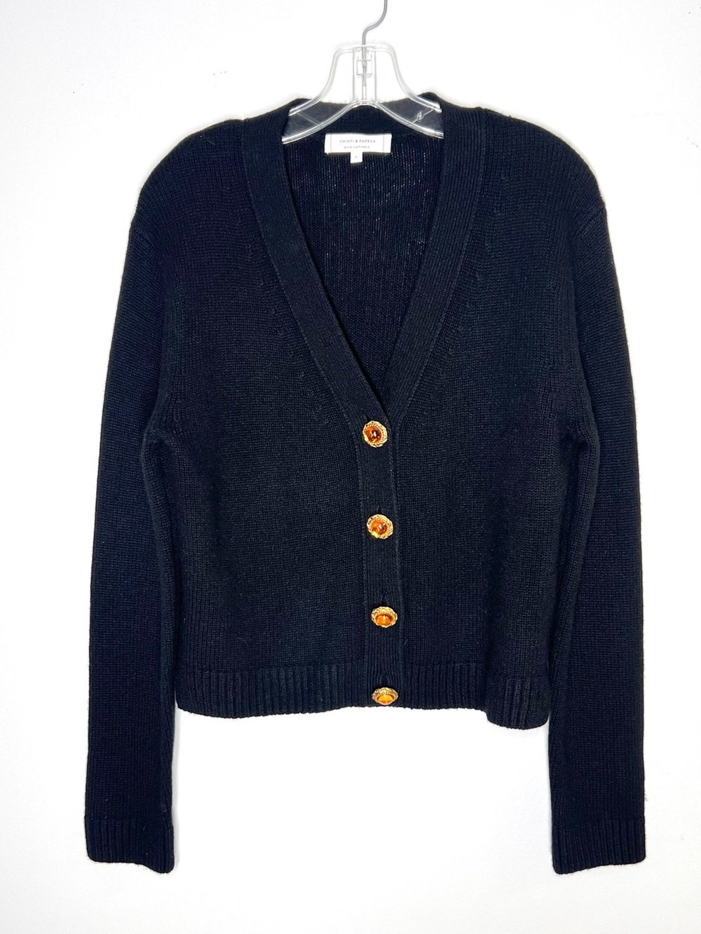 Chinti & Parker Cashmere Jeweled Button Cardigan Sweater Sz S
